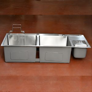 Chậu rửa bát inox 2 hố cân HD10048-201HPT chống gỉ sét
