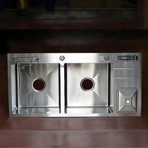 Chậu rửa bát 2 hố cân inox HD10048-201HPT bền đẹp