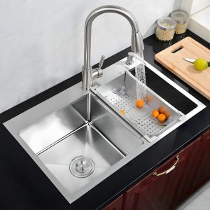 Chậu rửa bát inox 2 hố cân Zento HD8245-304HM-C hiện đại, tiện lợi
