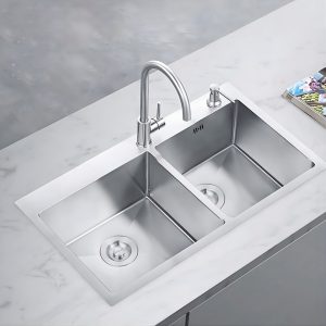 Hình ảnh chậu rửa bát inox 2 hố cân Zento HD8245-304HM-C chất lượng cao