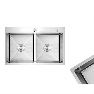Chậu rửa bát inox 2 hố cân Zento HD8245-304HM-C lắp âm bàn bếp