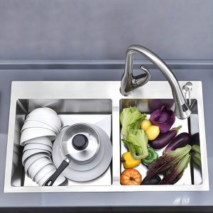 Chậu rửa bát inox Zento HD8245-304HM-C 2 hố cân tiện nghi cho gia đình