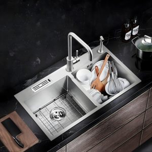 Chậu rửa bát inox 2 hố cân zento HD8245C-201