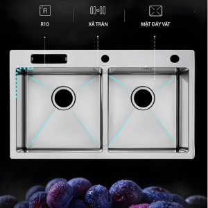 Chậu rửa bát inox 2 hố cân zento HD8245C-201