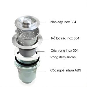 Chậu rửa bát inox 2 hố cân zento HD8245C-201