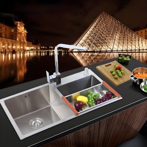 Chậu rửa bát inox 2 hố lệch Zento HD8045-201