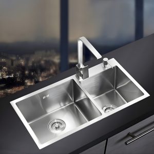Chậu rửa chén inox 2 hố lệch Zento HD8045-201 cho bếp gia đình