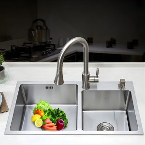 Chậu rửa bát inox 2 hố Zento HD8245‑201 kiểu dáng hiện đại