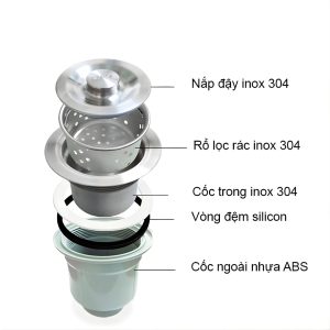 Chậu rửa bát inox 2 hố Zento HD8245‑201 chống gỉ sét