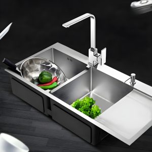 Chậu Rửa Chén, Inox 2 Hố Cân HD10048-201Q