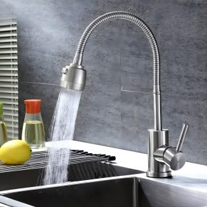 Vòi rửa chén bật nóng lạnh thân mềm sus2405 sang trọng