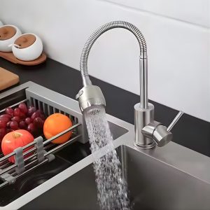 Vòi rửa chén bật nóng lạnh thân mềm sus2405 đơn giản đẹp