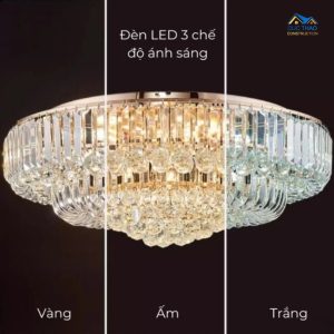 Đèn mâm ốp trần pha lê sang trọng đẳng cấp