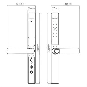 Khóa vân tay cửa nhôm kính Giovani GSL-586G màu vàng sang trọng
