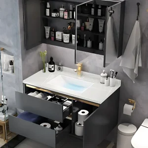 Bộ tủ, chậu âm, bàn đá, tủ gương Lavabo ZT-LV8955