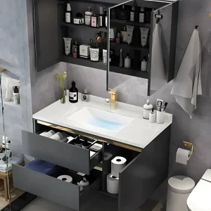 Bộ tủ, chậu âm, bàn đá, tủ gương Lavabo ZT-LV8955