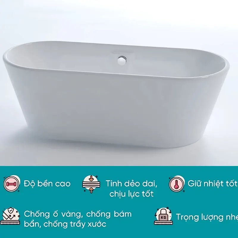 Bồn tắm nằm Oval Acrylic RY502