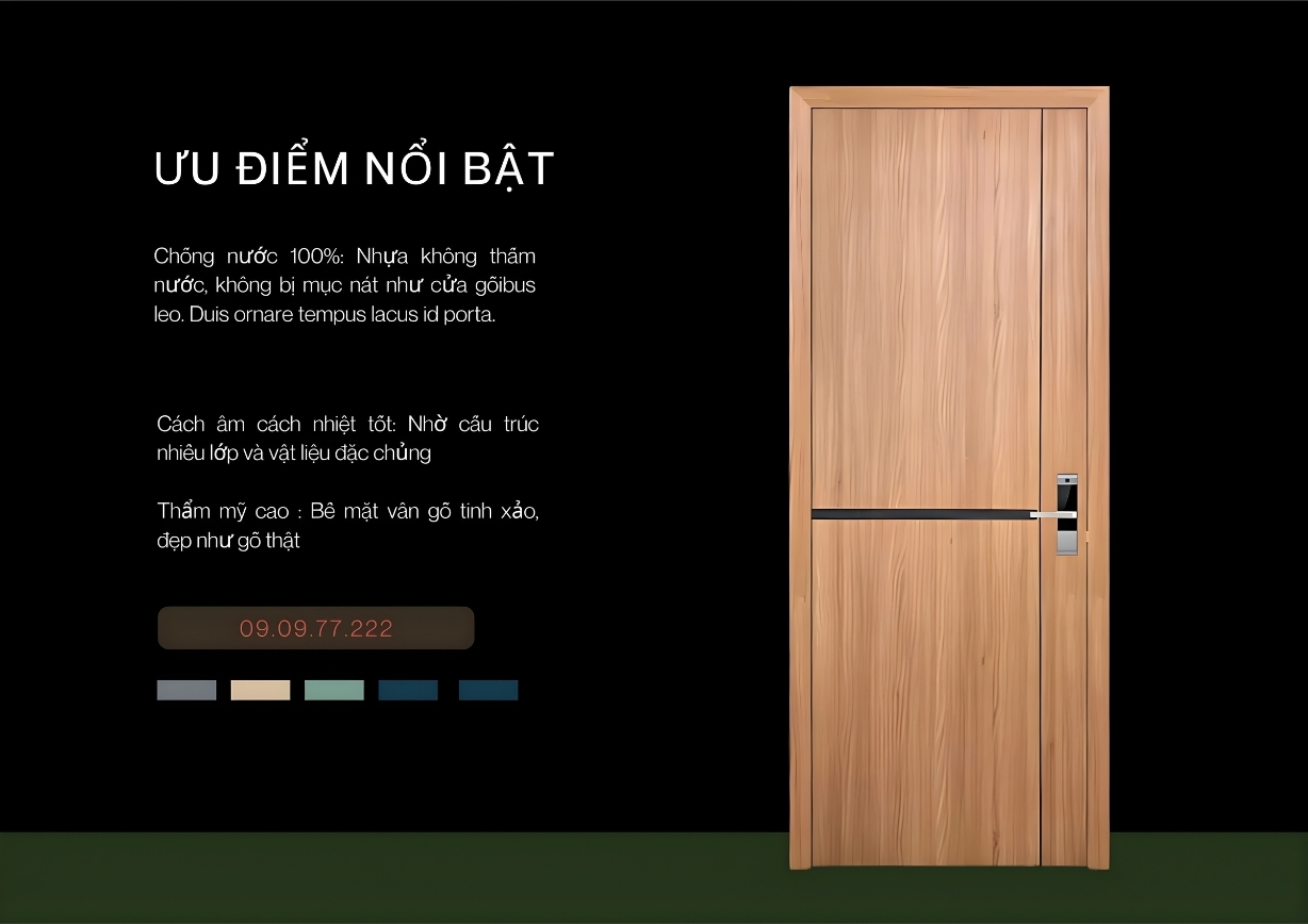 Cửa ABS Hàn Quốc 324 bề mặt vân gỗ sang trọng