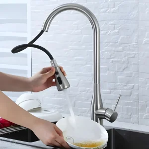 Vòi rửa bát nóng lạnh inox 304 SUS5506 (Dây rút)