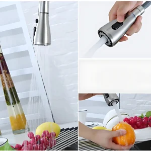 Vòi rửa bát nóng lạnh inox 304 SUS5506 (Dây rút)
