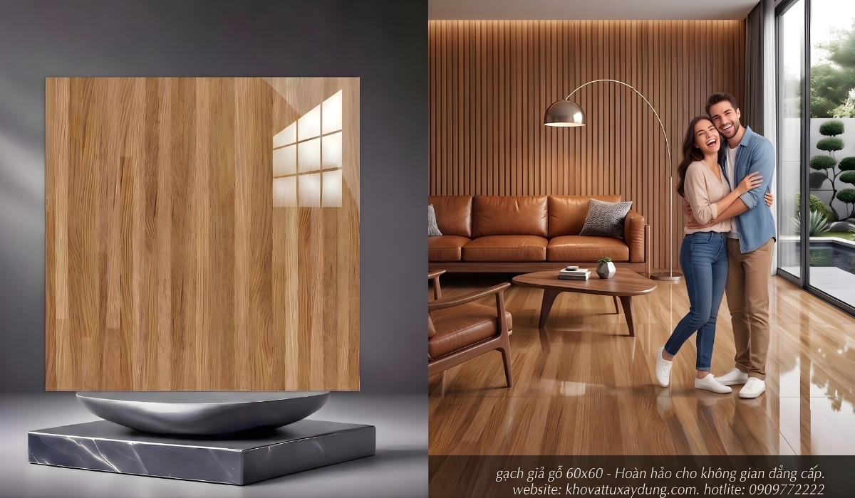 Gạch giả gỗ 60x60 sang trọng