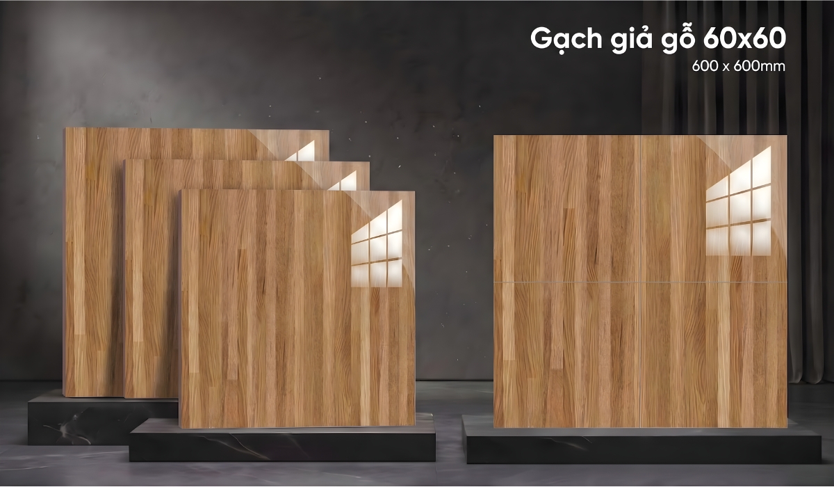 Gạch giả gỗ 60x60 dwx vệ sinh