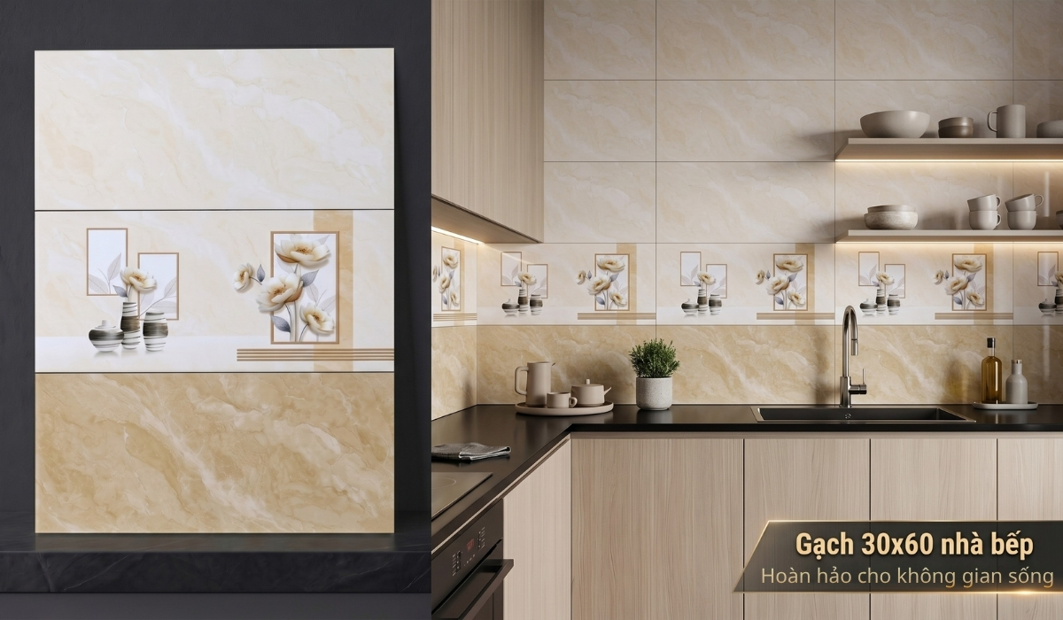 Gạch 30x60 nhà bếp được ưa chuộng 