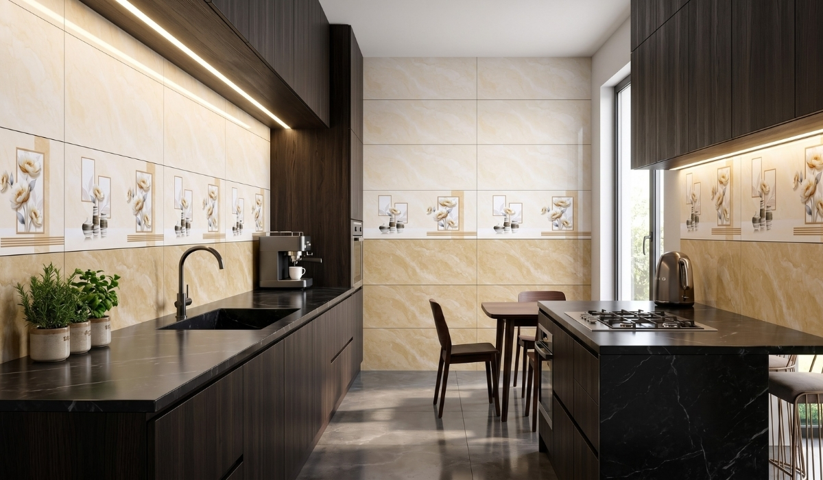 Mẫu gạch 30x60 lát nhà bếp 