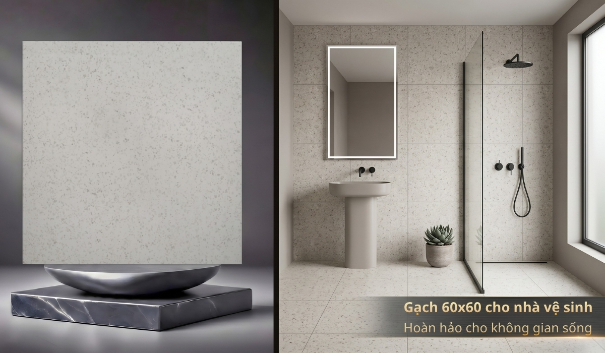 Gạch 60x60 cho nhà vệ sinh sang trọng