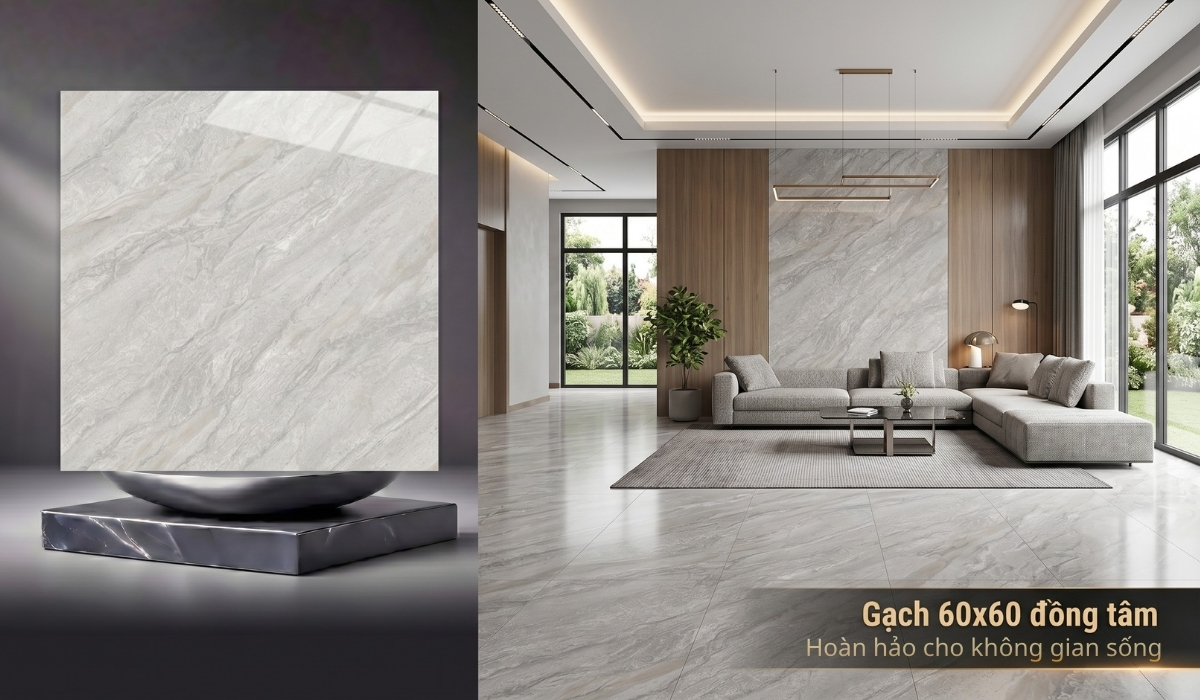 Gạch 60x60 đồng tâm sang trọng