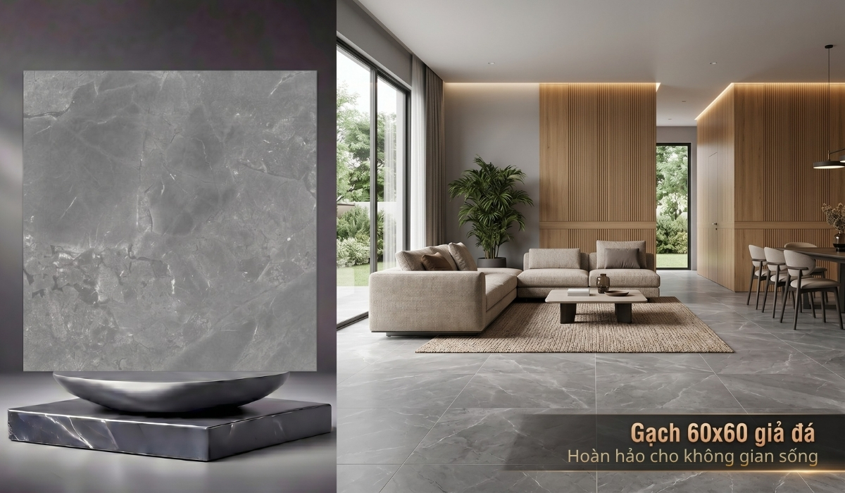 Gạch 60x60 giả đá sang trọng