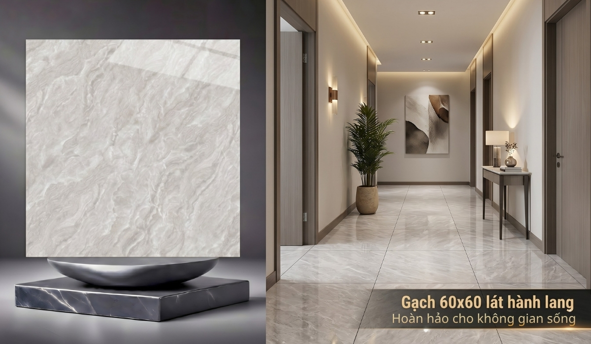 Gạch 60x60 lát hành lang mới nhất