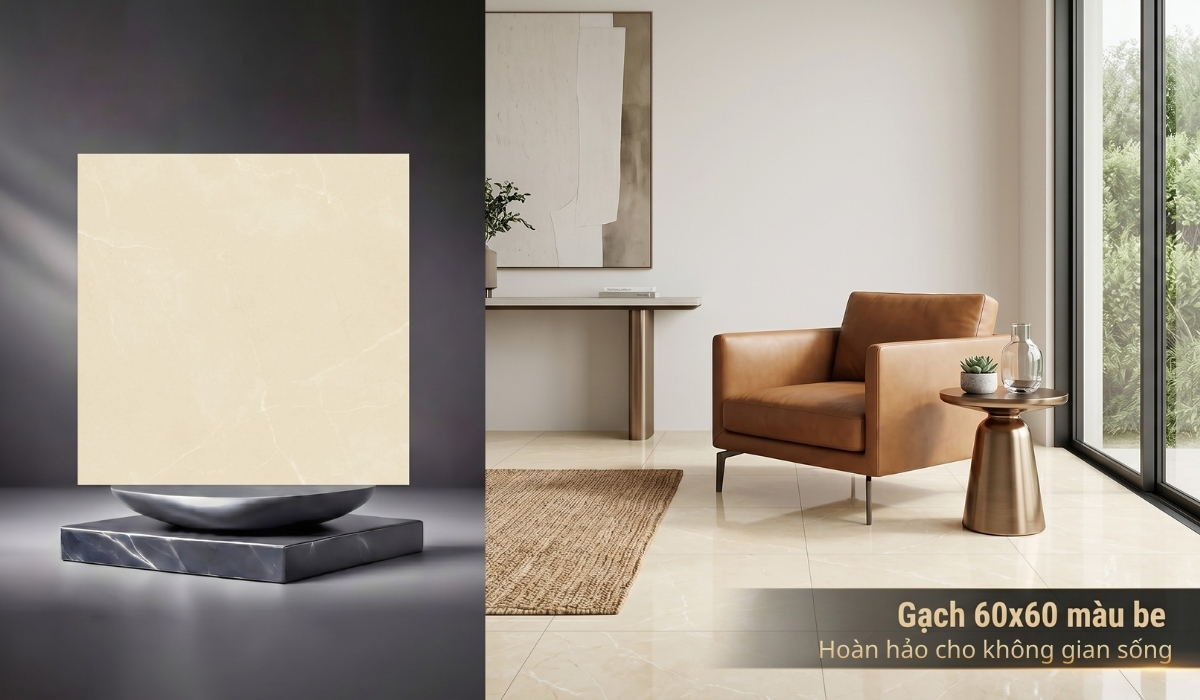 Gạch 60x60 màu be sang trọng