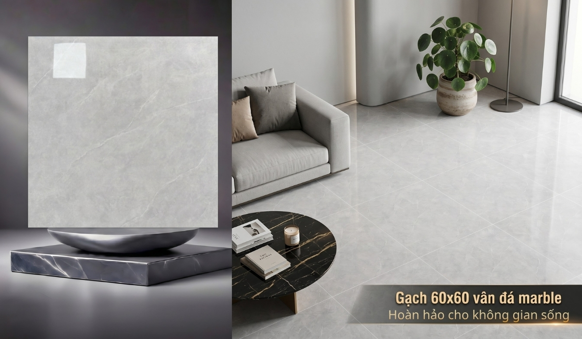 Gạch 60x60 vân đá marble sang trọng