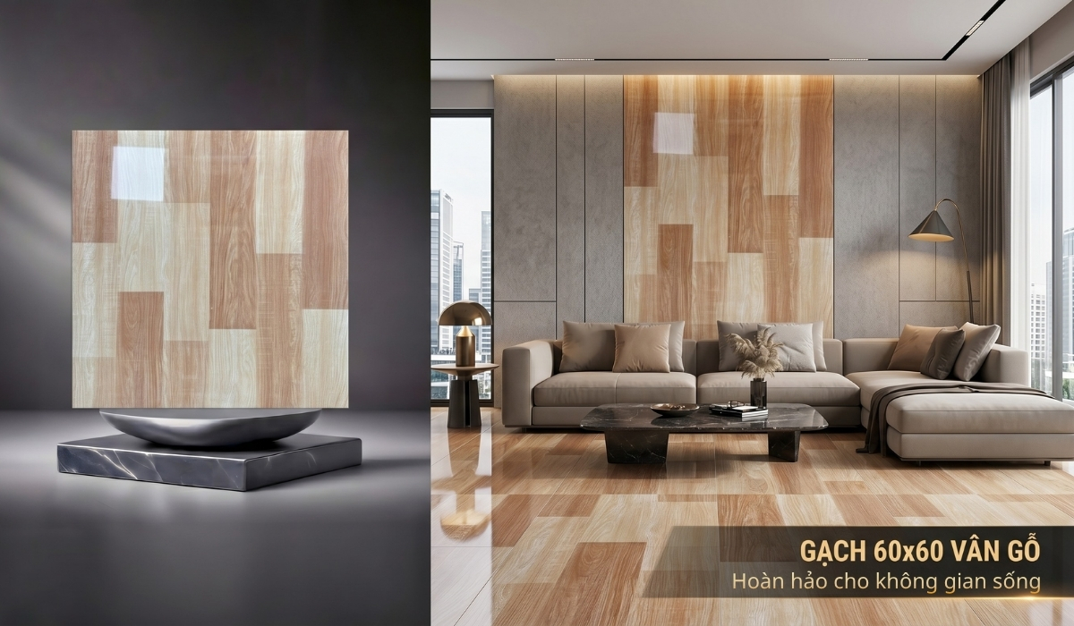 Gạch 60x60 vân gỗ sang trọng