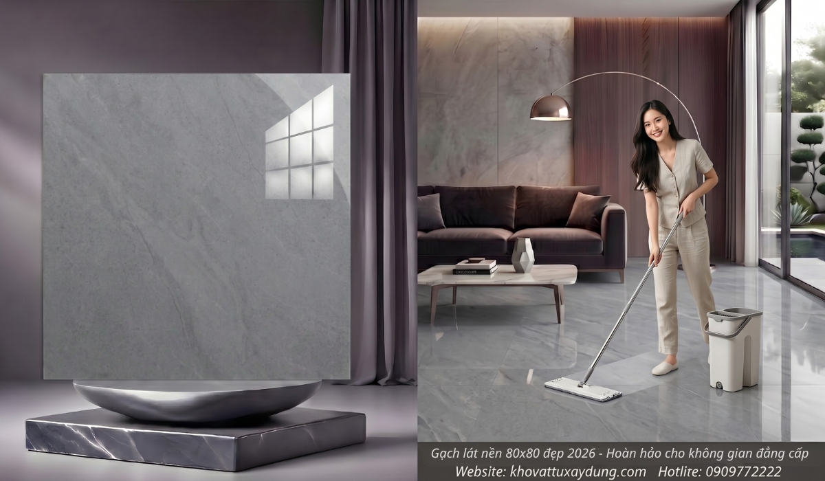 Gạch lát nền 80x80 đẹp 2026 sang trọng