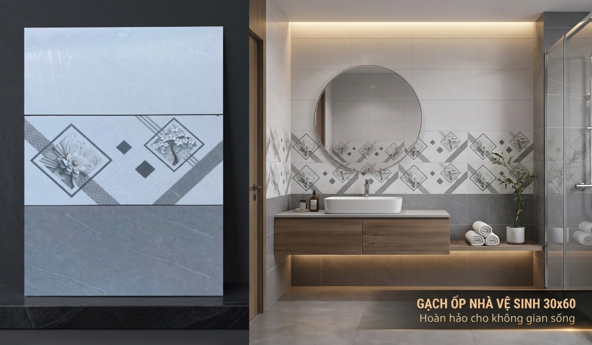 Gạch ốp nhà vệ sinh 30x60 giá rẻ sang trọng