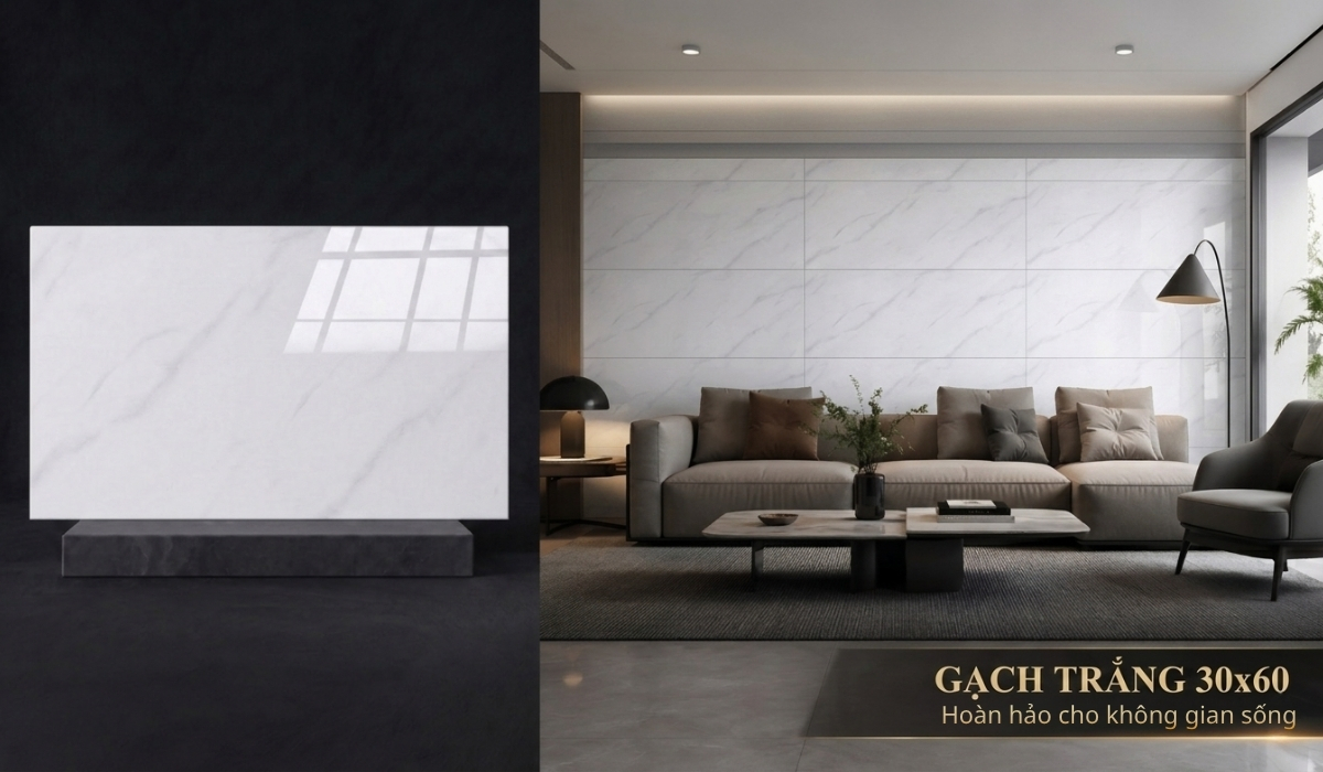 Gạch trắng 30x60 xu hướng 2026