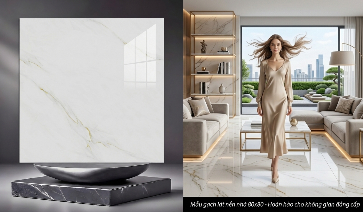 Mẫu gạch lát nền nhà 80x80 sang trọng