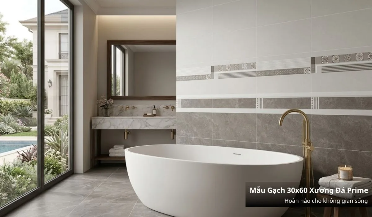 Mẫu gạch 30x60 xương đá prime tiện nghi xu hướng