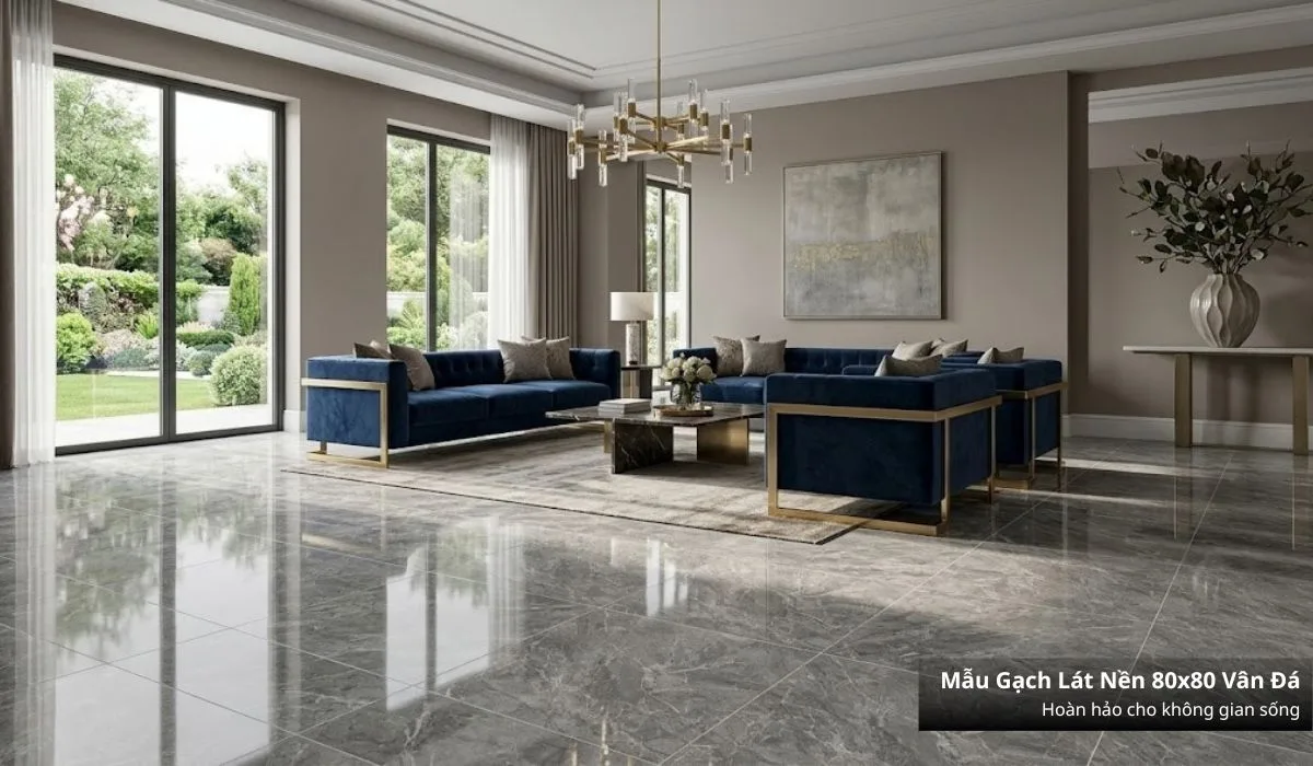 Mẫu gạch lát nền 80x80 vân đá mới nhất hiện nay