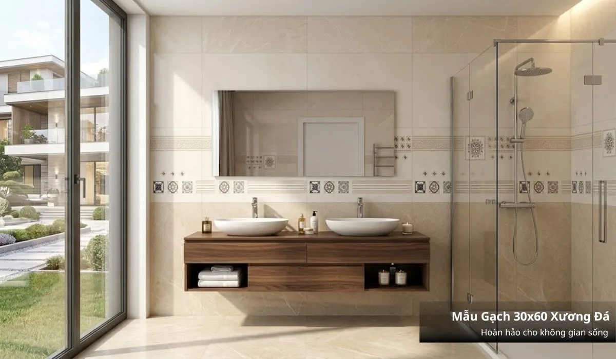 Mẫu gạch ốp tường 30x60 xương đá xu hướng