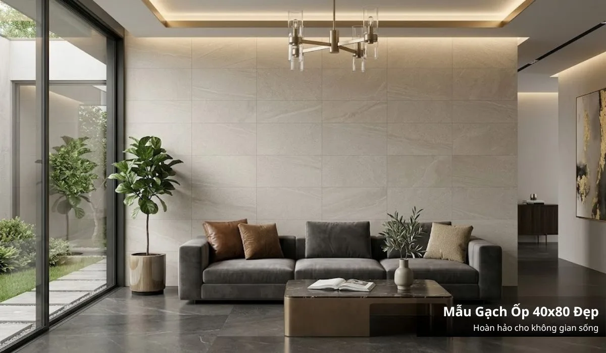 Mẫu gạch ốp tường 40x80 đẹp sang trọng
