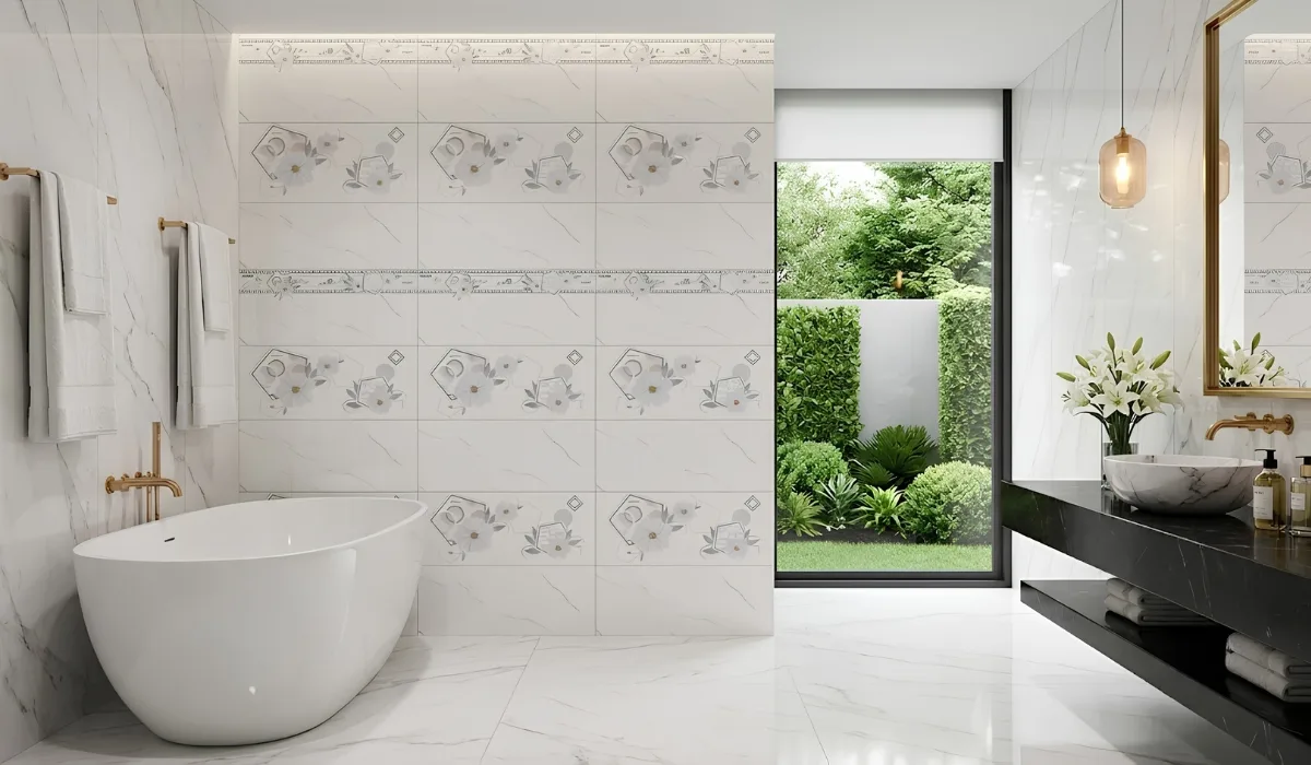 Mẫu gạch 30x60 xương đá đồng tâm sang trọng