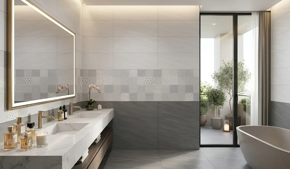 Mẫu gạch 30x60 xương đá vân terrazzo sang trọng 
