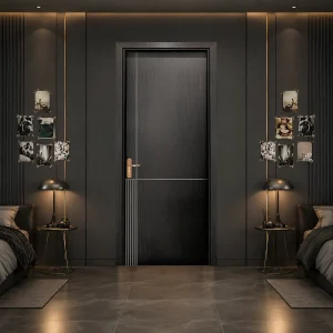 Cửa composite màu gỗ đen mới nhất hiện nay