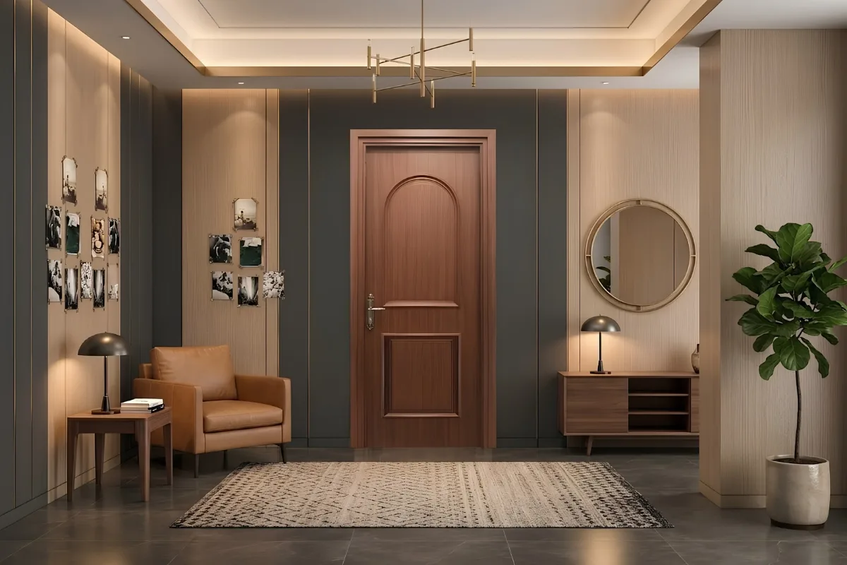 Mẫu cửa composite màu nâu gỗ được ưa chuộng nhất năm 